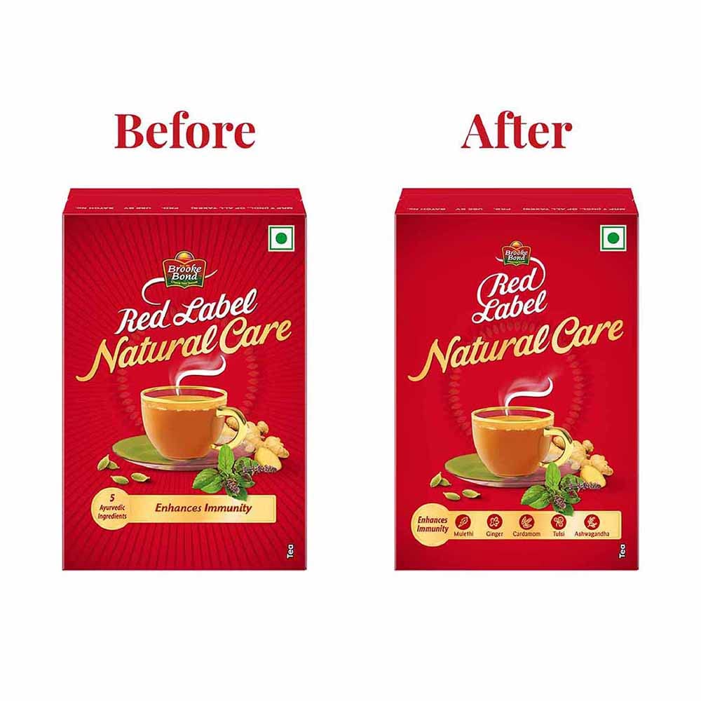 Red Label Natural Care Tea, Chai Made With 5 Ayurvedic Herbs,500 g