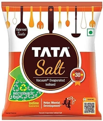 Tata Salt | 1Kg | Iodised Salt | Iodine Guaranteed | Natural Sea Salt | Salt for Healthy Cooking | Indian Origin